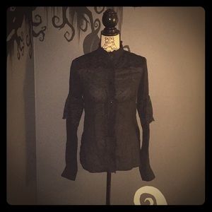 Red Valentino Blouse Silk Lace Sheer Goth Lolita.